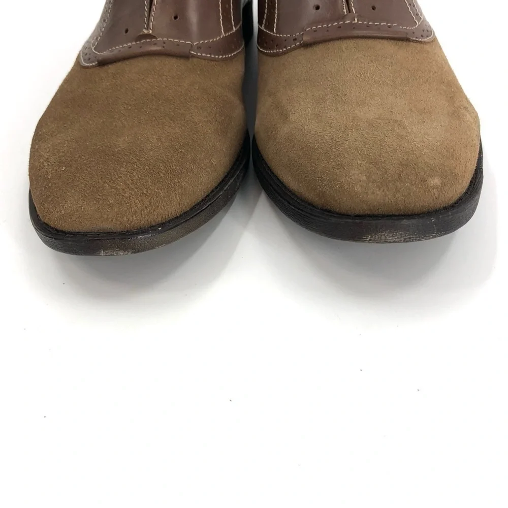 NWT Robert Wayne Creid Derby Oxford Shoes Suede Leather Brown Tan Sz 10D W/ Box